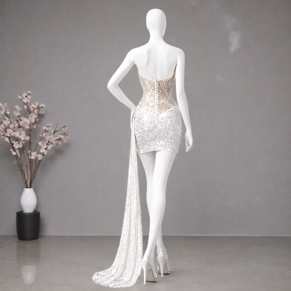 Banjul Strapless Crystal & Sequin Dress - Picture 3 of 16